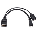 Black Color Micro USB 2.0 OTG Host Flash Disk Cable with Micro USB power for Galaxy S3 i9300 S4 i9500 Note2 N7100 Note3 N9000 S5 i9600 U2-166