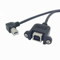 90 Degree Right Angled USB B Type Male to Female extension cable with screws for Panel Mount CC-U2-132-RI