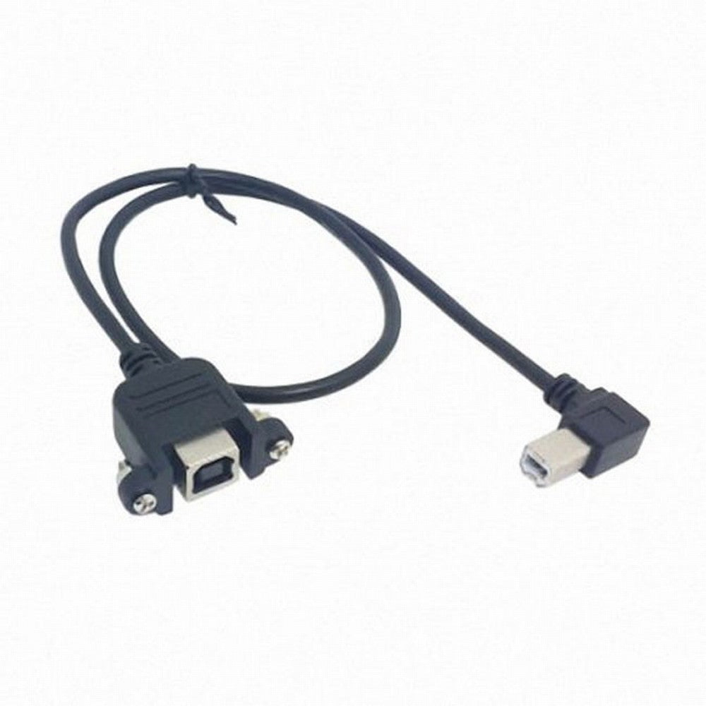 90 Degree Right Angled USB B Type Male to Female extension cable with screws for Panel Mount CC-U2-132-RI