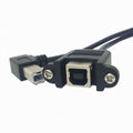 90 Degree Left Angled USB B Type Male to Female extension cable with screws for Panel Mount 50cm U2-132-LE-0.5M