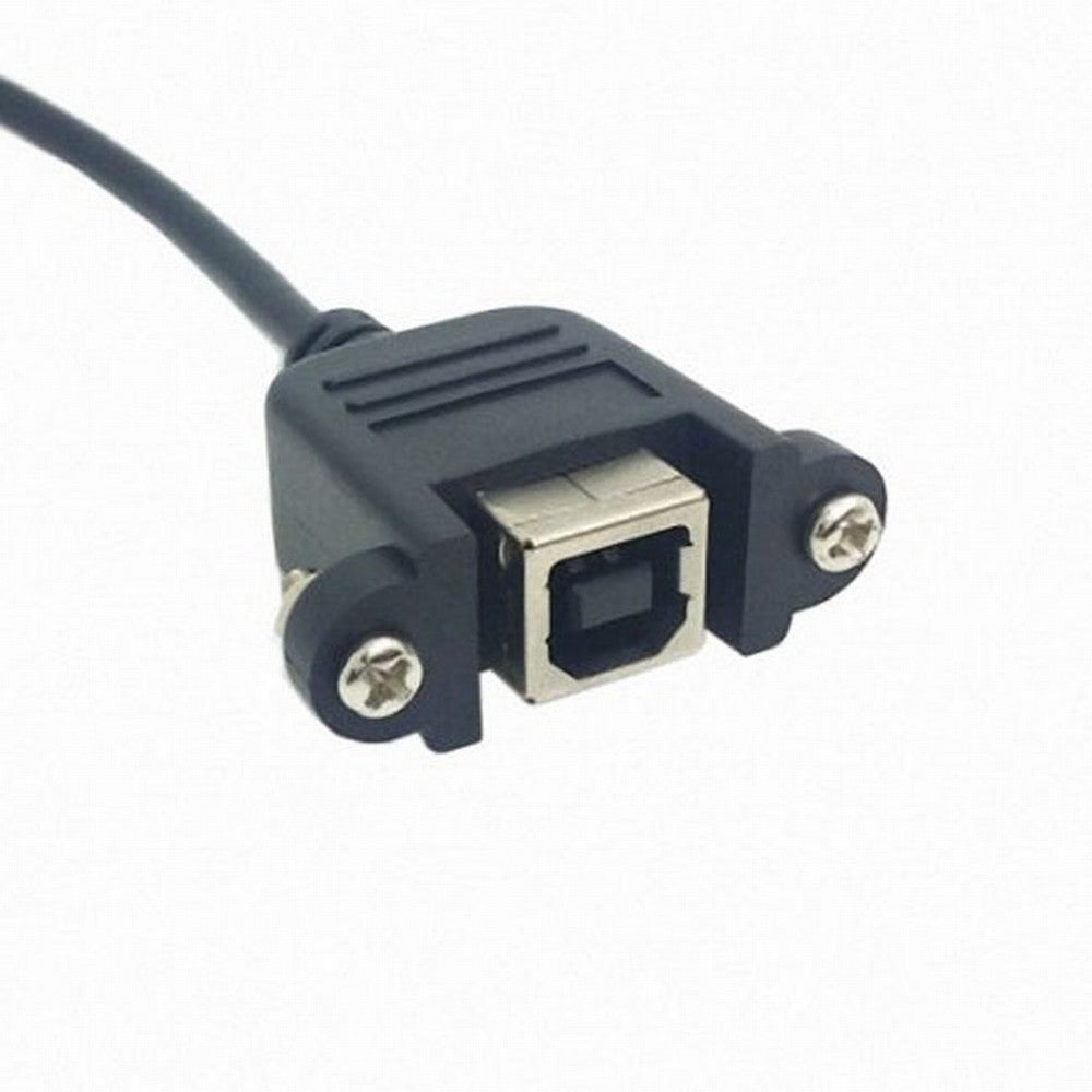 90 Degree Left Angled USB B Type Male to Female extension cable with screws for Panel Mount 50cm U2-132-LE-0.5M
