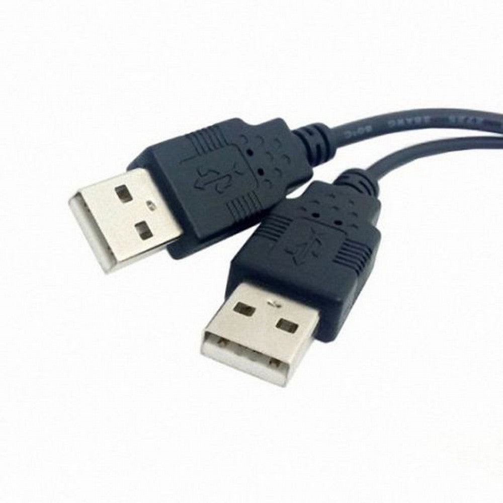 Black USB 2.0 Female A to Dual A Male Extra Power Data Y Extension Cable for 2.5" Mobile Hard Disk U2-131