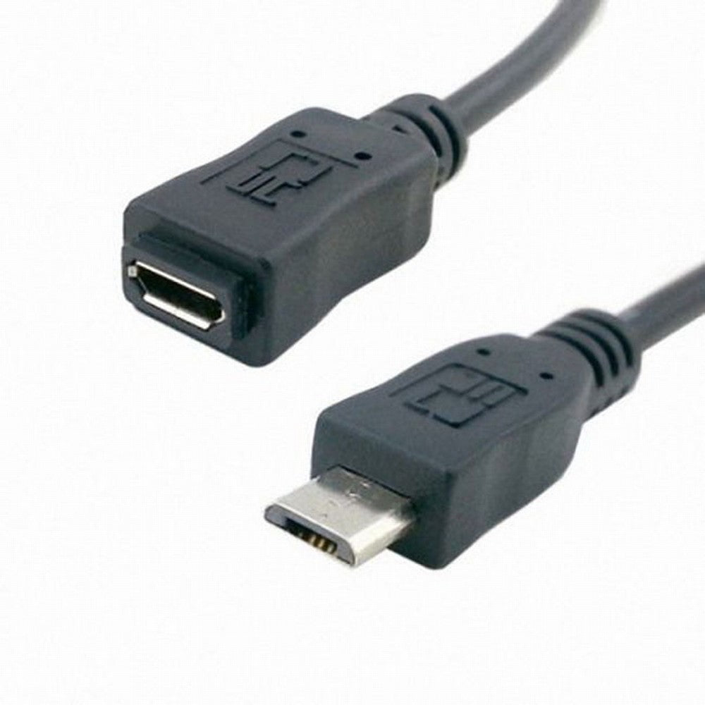50cm Full Pin Connected Micro USB 2.0 type 5Pin Male to Female Cable for Tablet Phone MHL OTG Extension U2-096-BK-0.5M