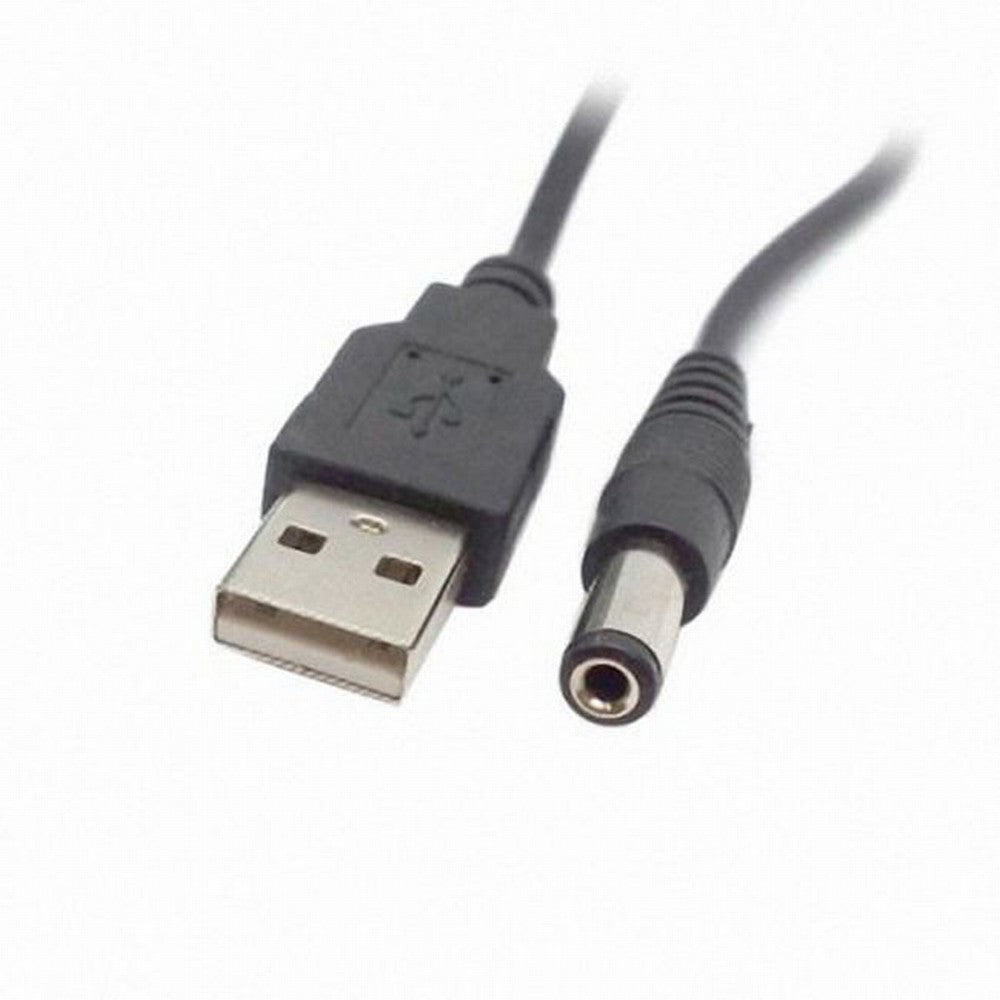 USB 2.0 A Type Male to 5.5 x 2.5mm DC 5V Power Plug Barrel Connector Charge Cable 100cm U2-154-BK