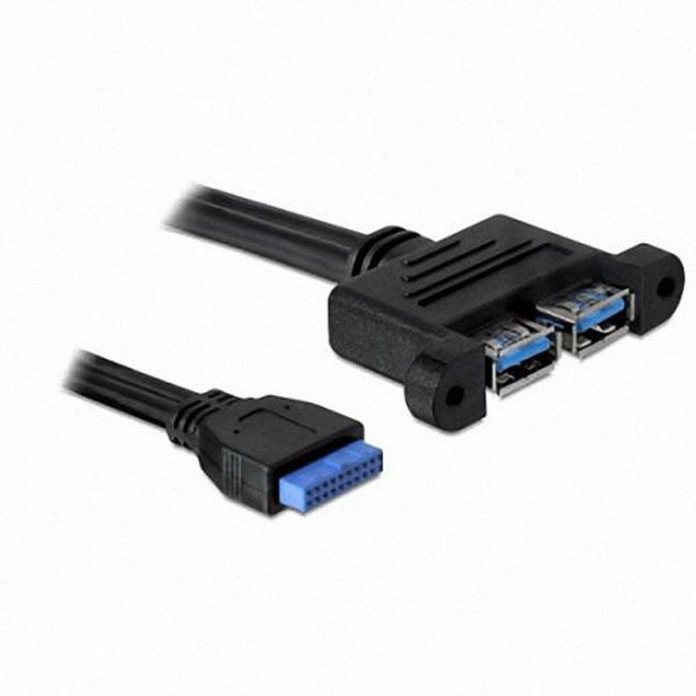 Dual Port USB 3.0 Female Panel Type to Motherboard 20Pin Header cable 50cm U3-043