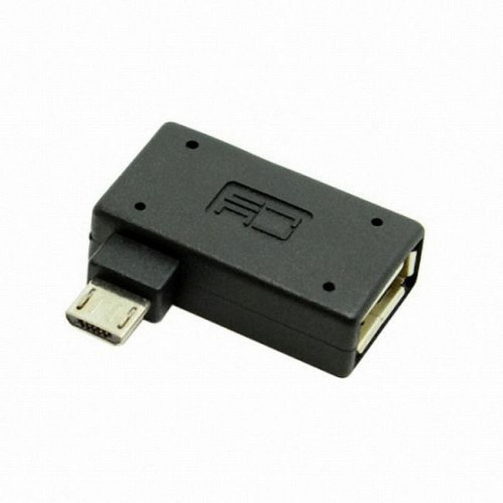 90 Degree Left Angled Micro USB 2.0 OTG Host Adapter with USB Power for Galaxy S3 S4 S5 Note2 Note3 Cell Phone Tablet U2-141-LE