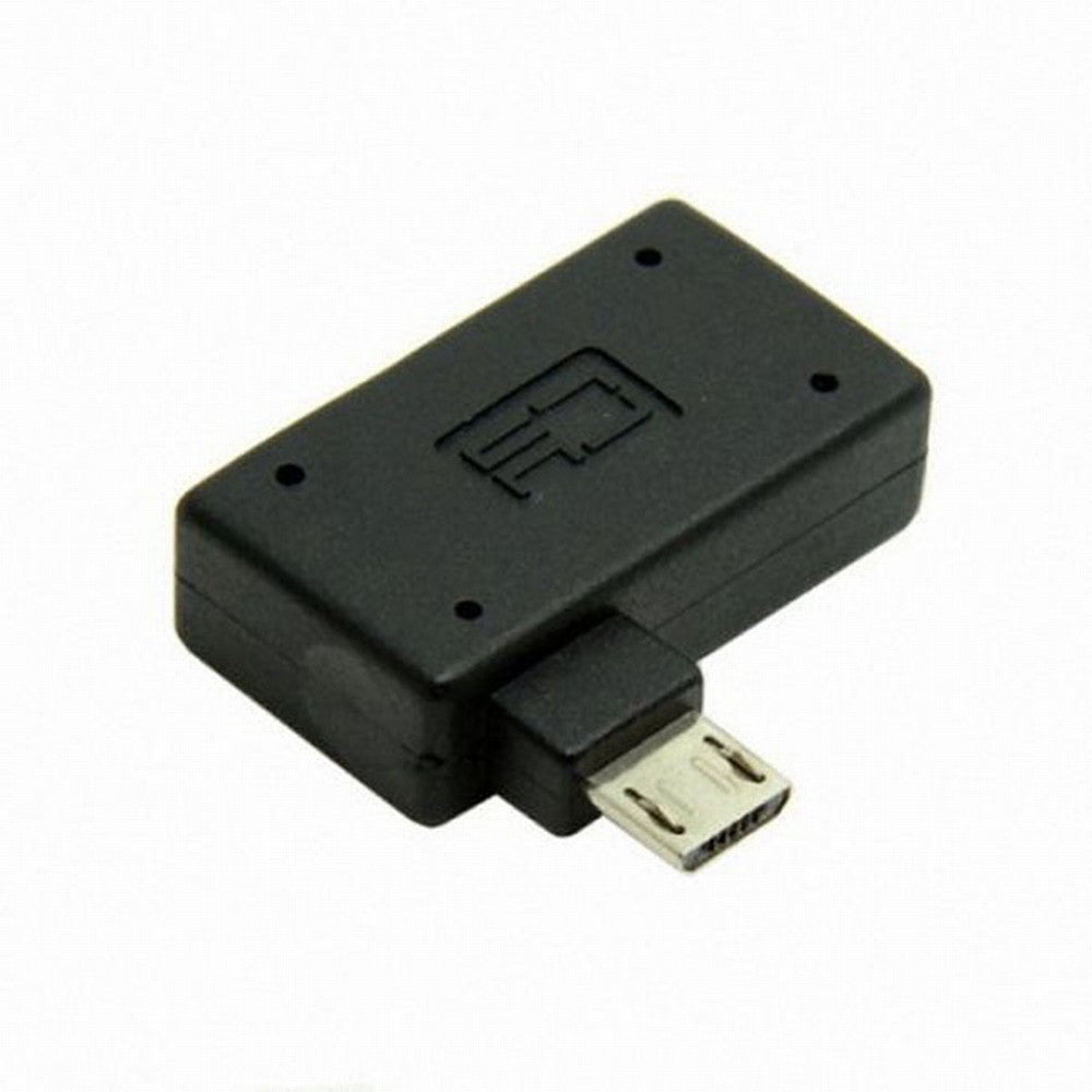 90 Degree Left Angled Micro USB 2.0 OTG Host Adapter with USB Power for Galaxy S3 S4 S5 Note2 Note3 Cell Phone Tablet U2-141-LE