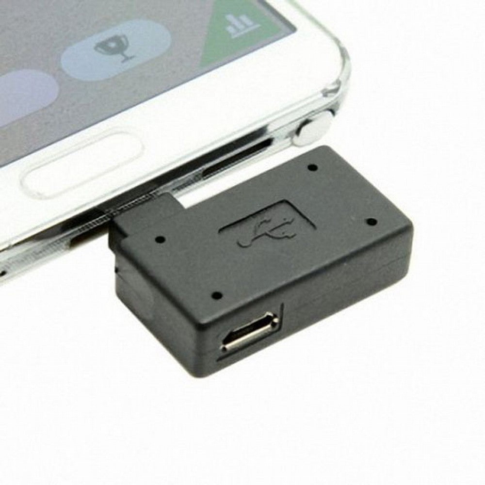 90 Degree Left Angled Micro USB 2.0 OTG Host Adapter with USB Power for Galaxy S3 S4 S5 Note2 Note3 Cell Phone Tablet U2-141-LE