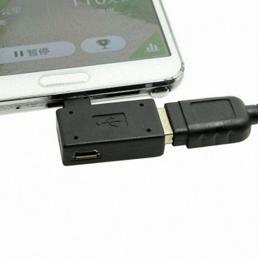 90 Degree Left Angled Micro USB 2.0 OTG Host Adapter with USB Power for Galaxy S3 S4 S5 Note2 Note3 Cell Phone Tablet U2-141-LE