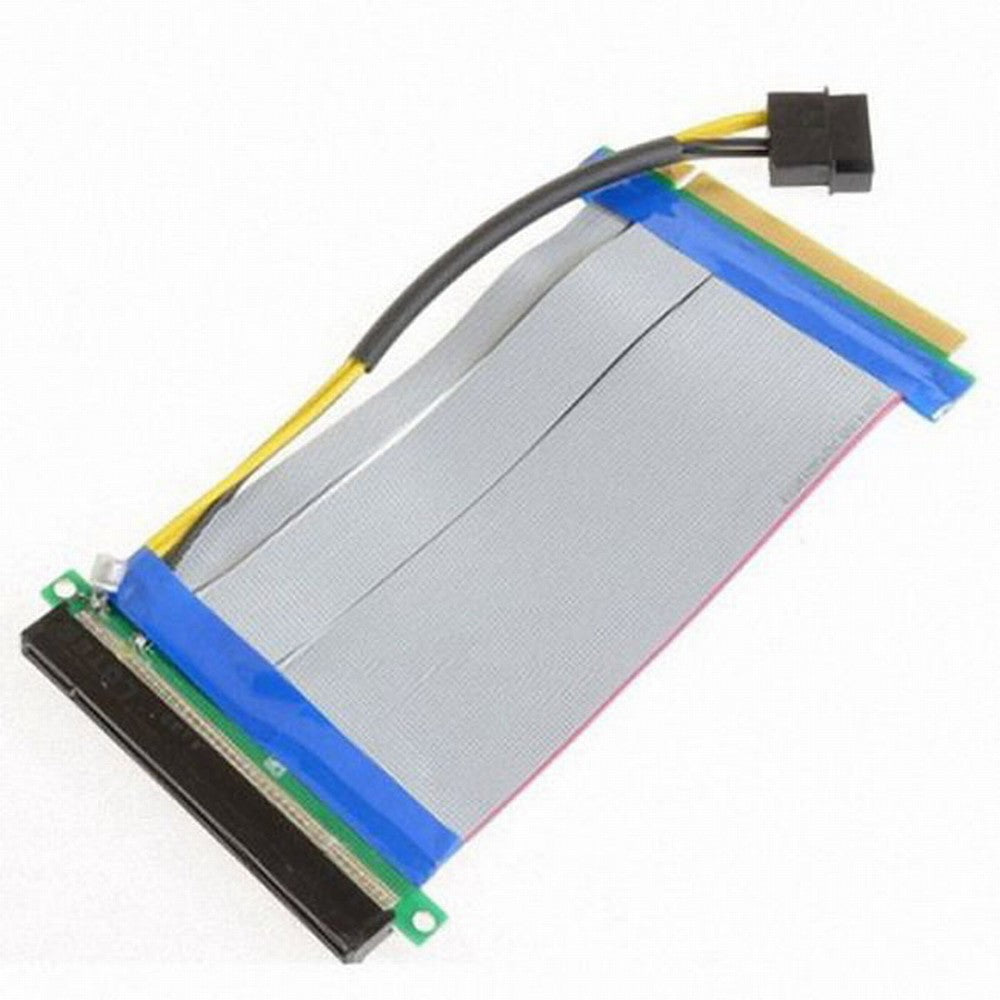 PCI-E Express 16X to 16x Riser Extender Card with Molex IDE Power Ribbon Cable 20cm EP-074