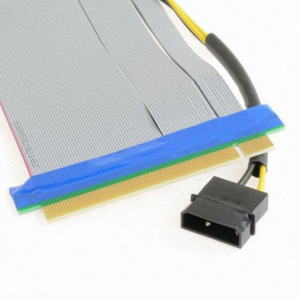 PCI-E Express 16X to 16x Riser Extender Card with Molex IDE Power Ribbon Cable 20cm EP-074