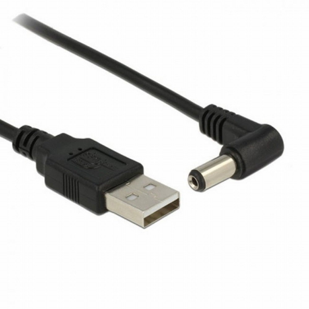 USB 2.0 A Type Male to Right Angled 90 Degree 5.5 x 2.1mm DC 5V Power Plug Barrel Connector Charge Cable U2-184-RI