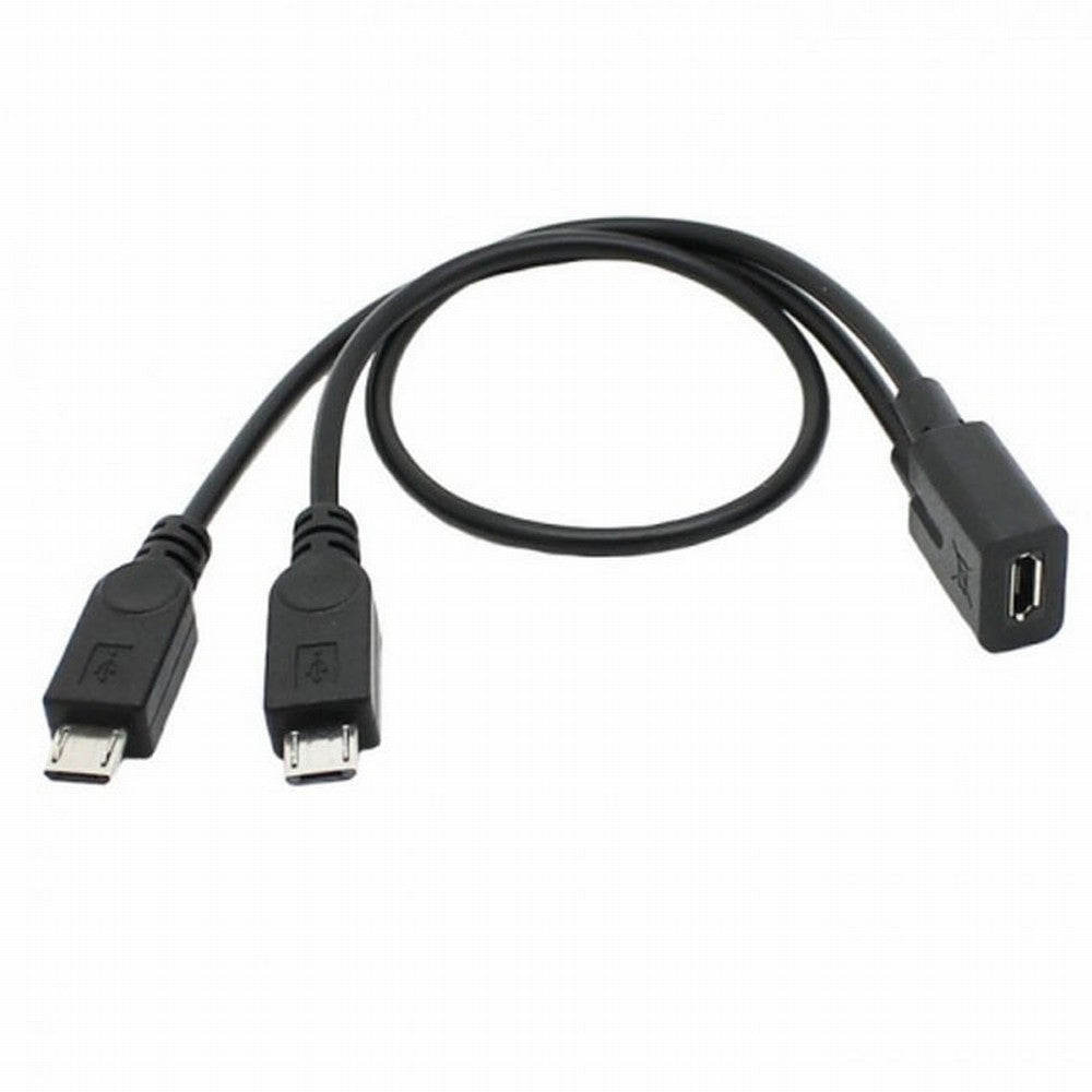 Micro USB Female to 2 Micro USB Male Splitter extension charge cable for Galaxy S5 i9600 S4 I9500 Note2 N7100 S3 I9300 S2 9100 U2-110