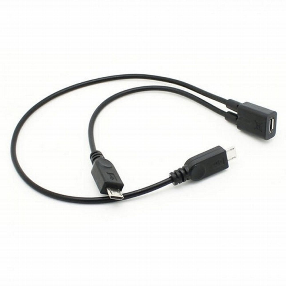 Micro USB Female to 2 Micro USB Male Splitter extension charge cable for Galaxy S5 i9600 S4 I9500 Note2 N7100 S3 I9300 S2 9100 U2-110