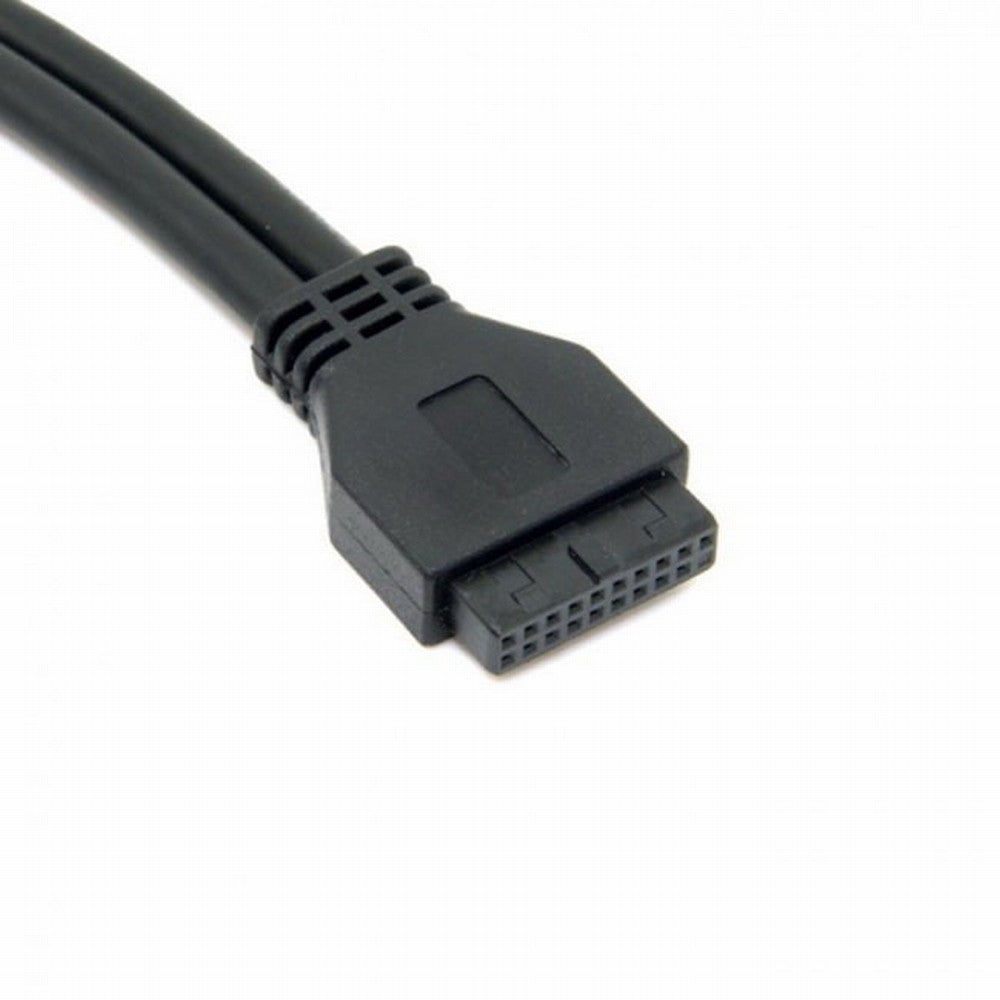 USB 3.0 Dual Ports A Female Screw Mount Type to Motherboard 20pin Header cable Black U3-088-BK