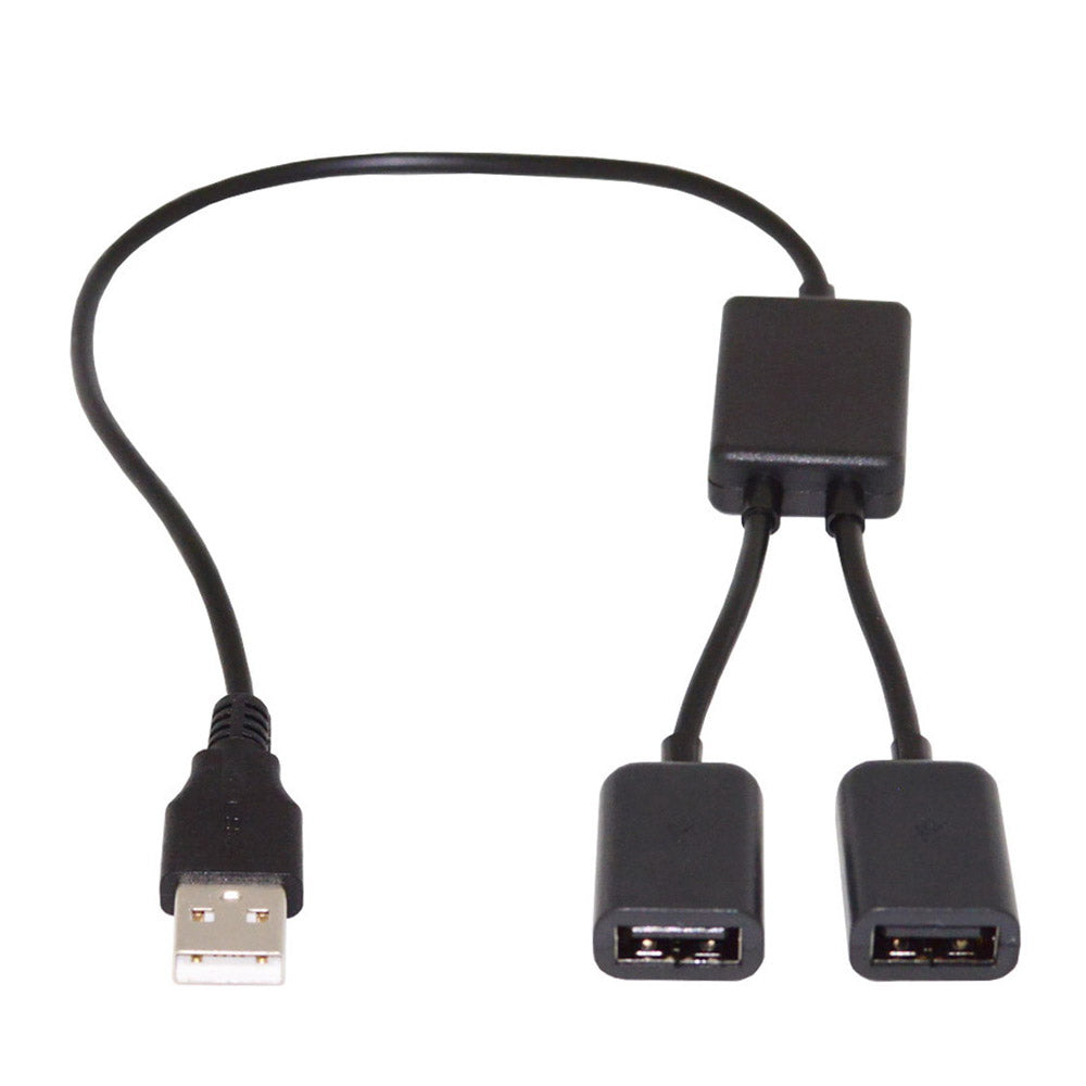 Black 1 to 2 USB 2.0 Dual Ports Hub Cable Bus Power For Laptop Desktop PC Mouse Flash Disk U2-125