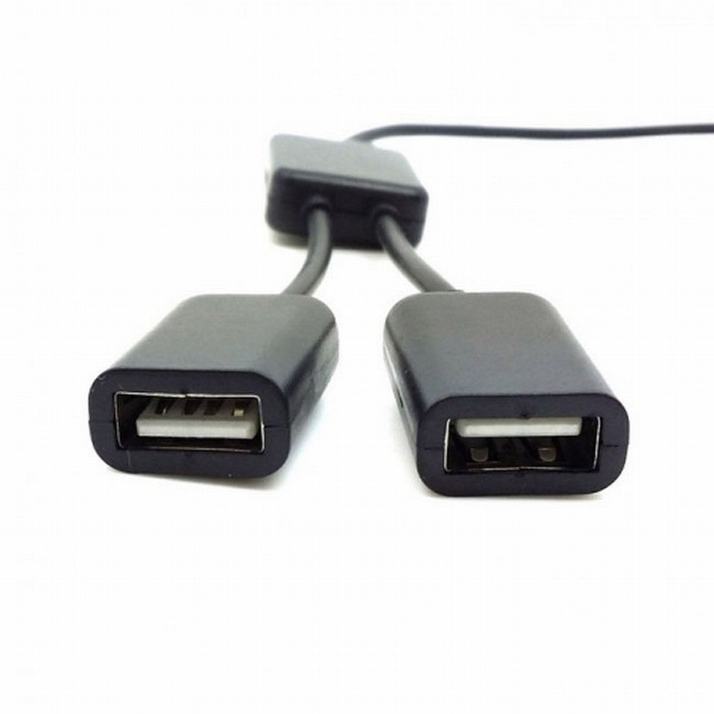 Black 1 to 2 USB 2.0 Dual Ports Hub Cable Bus Power For Laptop Desktop PC Mouse Flash Disk U2-125