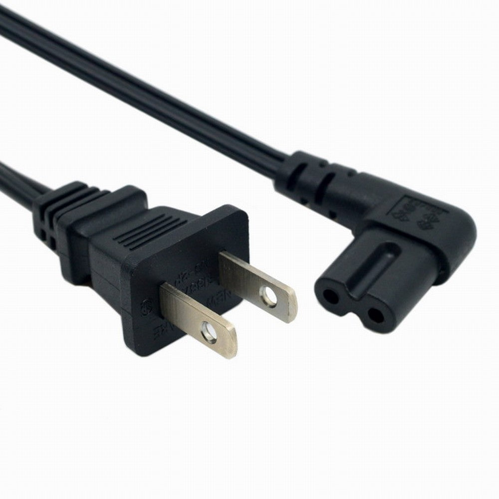 USA 2pin Male to 90 Degree Right Angled IEC 320 C7 Power Supply Cord cable 1M PW-039