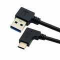 Reversible USB 3.1 USB-C Angled to 90 Degree Left Angled A Male Data Cable for Laptop Tablet Mobile Phone UC-089-LE