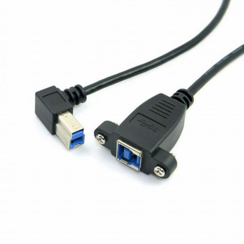 USB 3.0 Back Panel Mount B Type Female To Right Angled 90 Degree B Type Male Extension cable 0.5m U3-092-RI