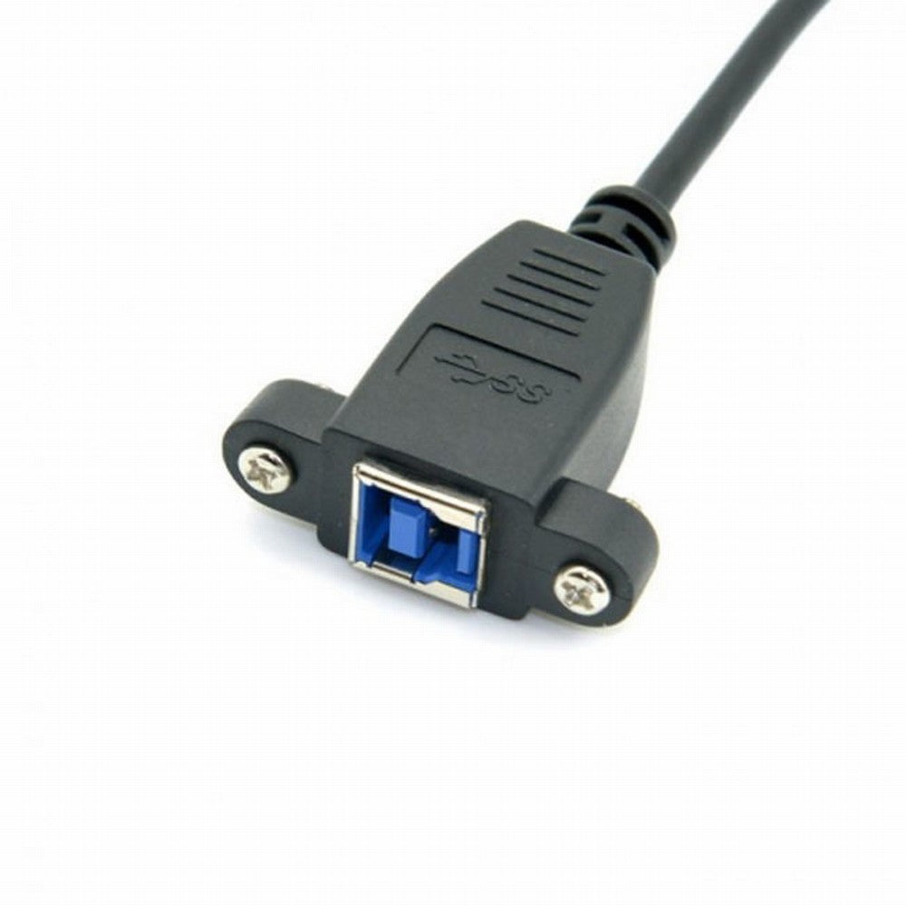 USB 3.0 Back Panel Mount B Type Female To Right Angled 90 Degree B Type Male Extension cable 0.5m U3-092-RI