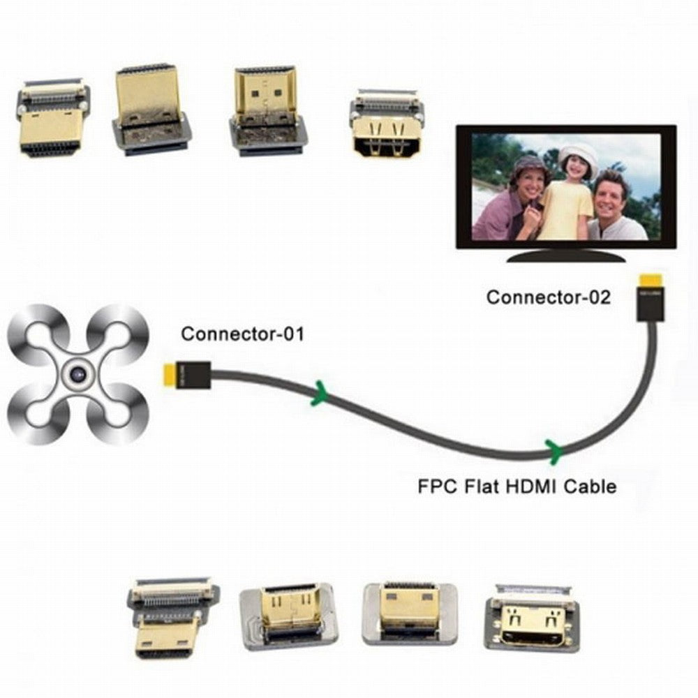 CYFPVHDMI Micro HDMI Type D Male Connector Standard Straight for FPV HDTV Multicopter Aerial Photography CN-020-MA