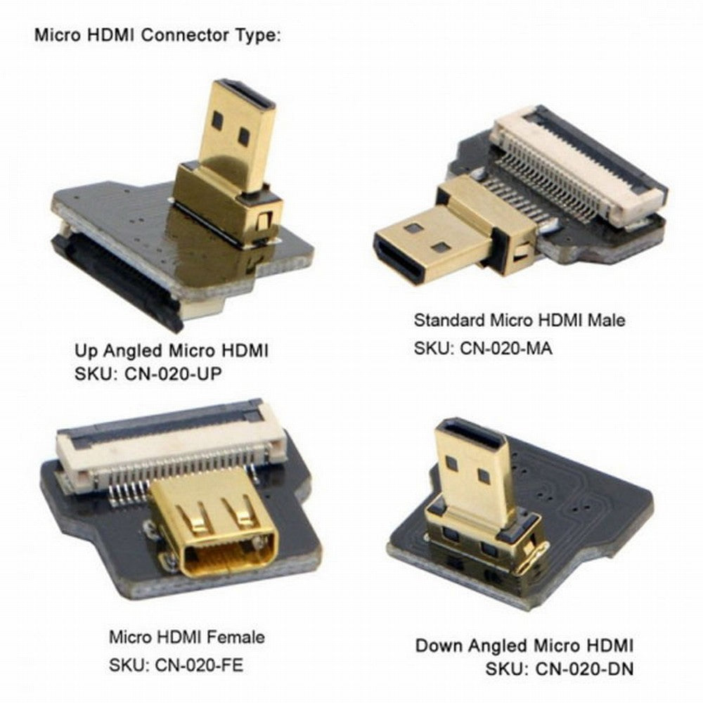 CYFPVHDMI Micro HDMI Type D Male Connector Standard Straight for FPV HDTV Multicopter Aerial Photography CN-020-MA
