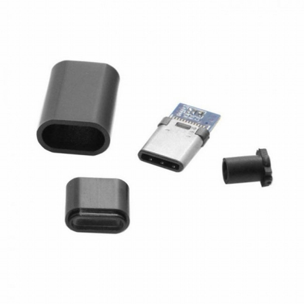 5set DIY 24pin USB 3.1 Type C USB-C Male Plug Connector SMT type with Black Housing Cover UC-050-BK-5PCS