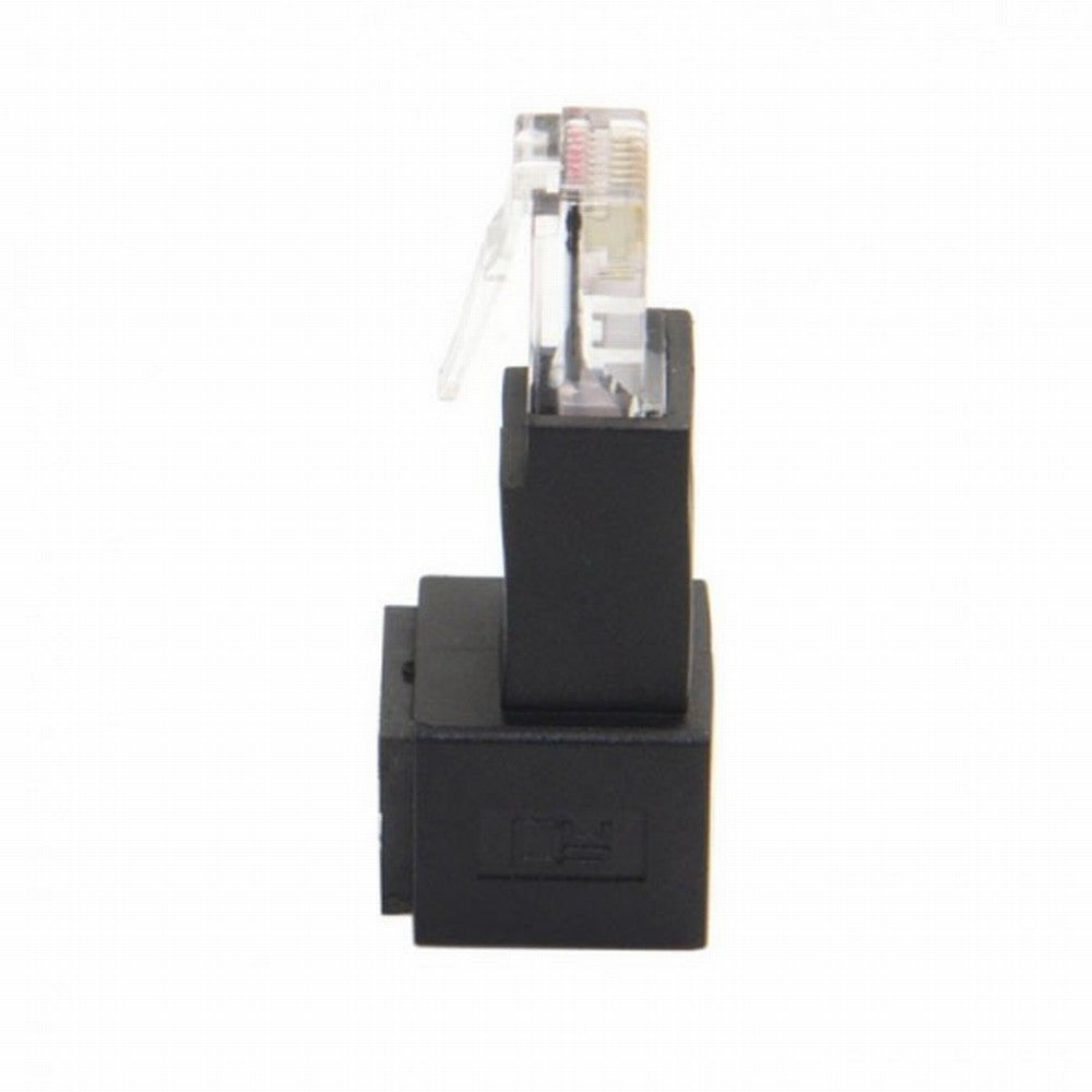 Down Angled 90 Degree 8P8C FTP STP UTP Cat 5e Male to Female Lan Ethernet Network Extension Adapter UT-010-DN