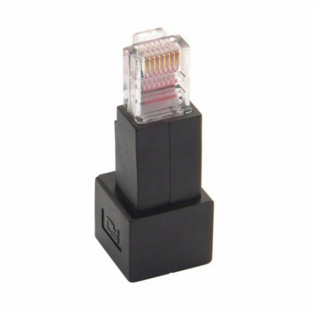 Down Angled 90 Degree 8P8C FTP STP UTP Cat 5e Male to Female Lan Ethernet Network Extension Adapter UT-010-DN