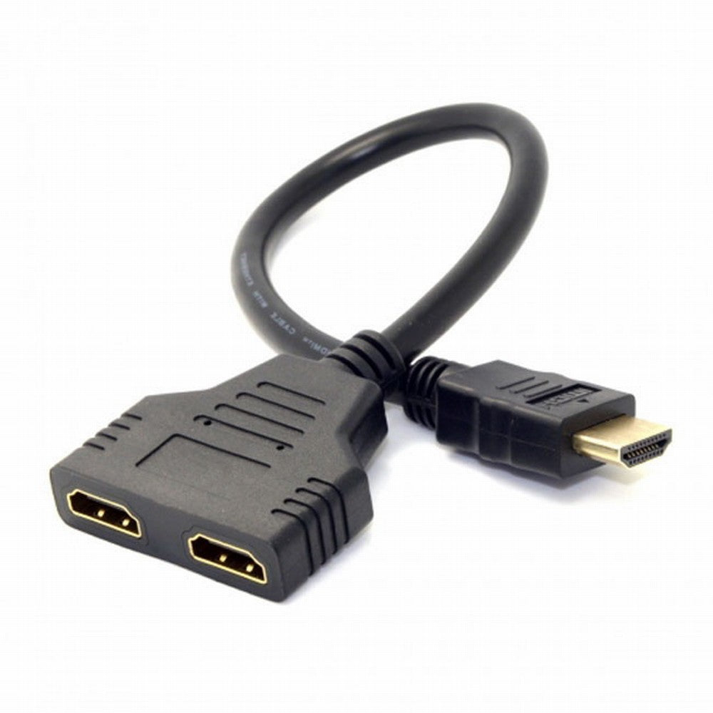One HDMI Male to Dual HDMI Female Y Splitter Switch Extension Adapter Cable for FOR PC HDTV Laptop 1080P HD-027