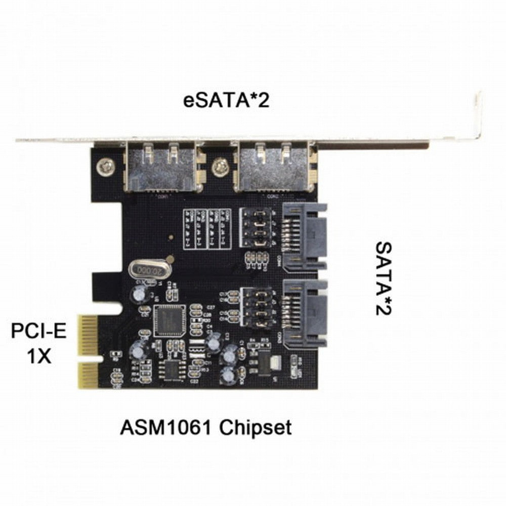 PCI-E To 4 Ports SATA 3.0 ESATA PCIE SATA3 6Gbps Expansion Card PCI-E Adapter SA-078