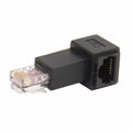 Left Angled 90 Degree 8P8C FTP STP UTP Cat 5e Male to Female Lan Ethernet Network Extension Adapter UT-010-LE