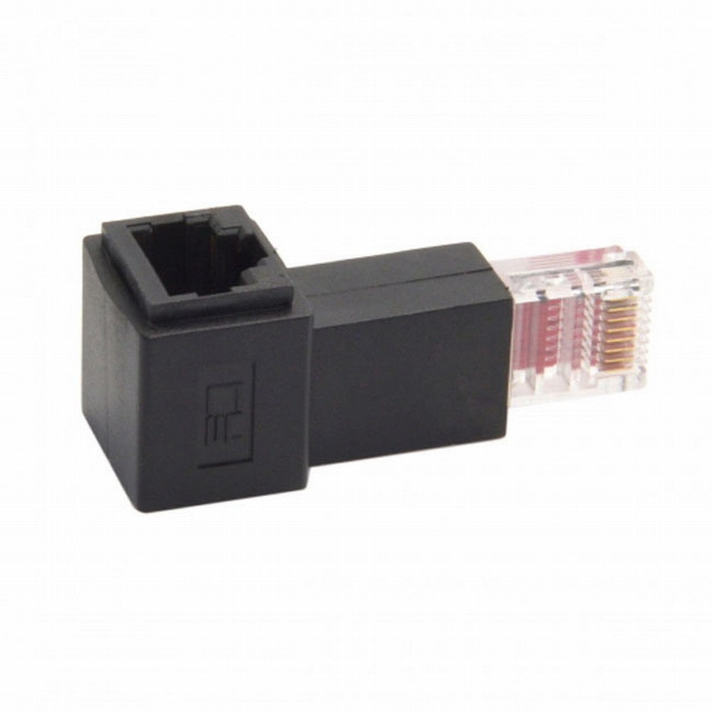 Left Angled 90 Degree 8P8C FTP STP UTP Cat 5e Male to Female Lan Ethernet Network Extension Adapter UT-010-LE