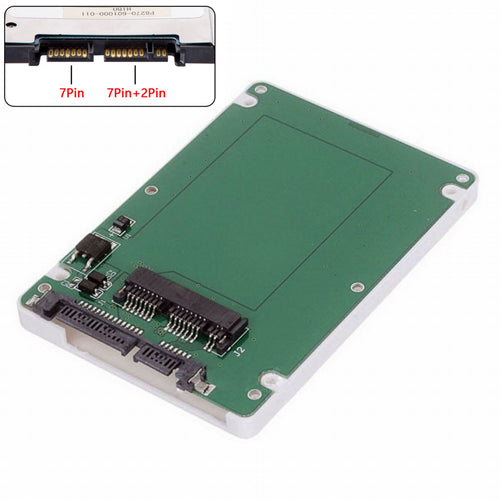 1.8" Micro SATA 16pin SSD to 2.5" SATA 22pin 7+15 hard disk case Enclosure White 7mm height SA-098