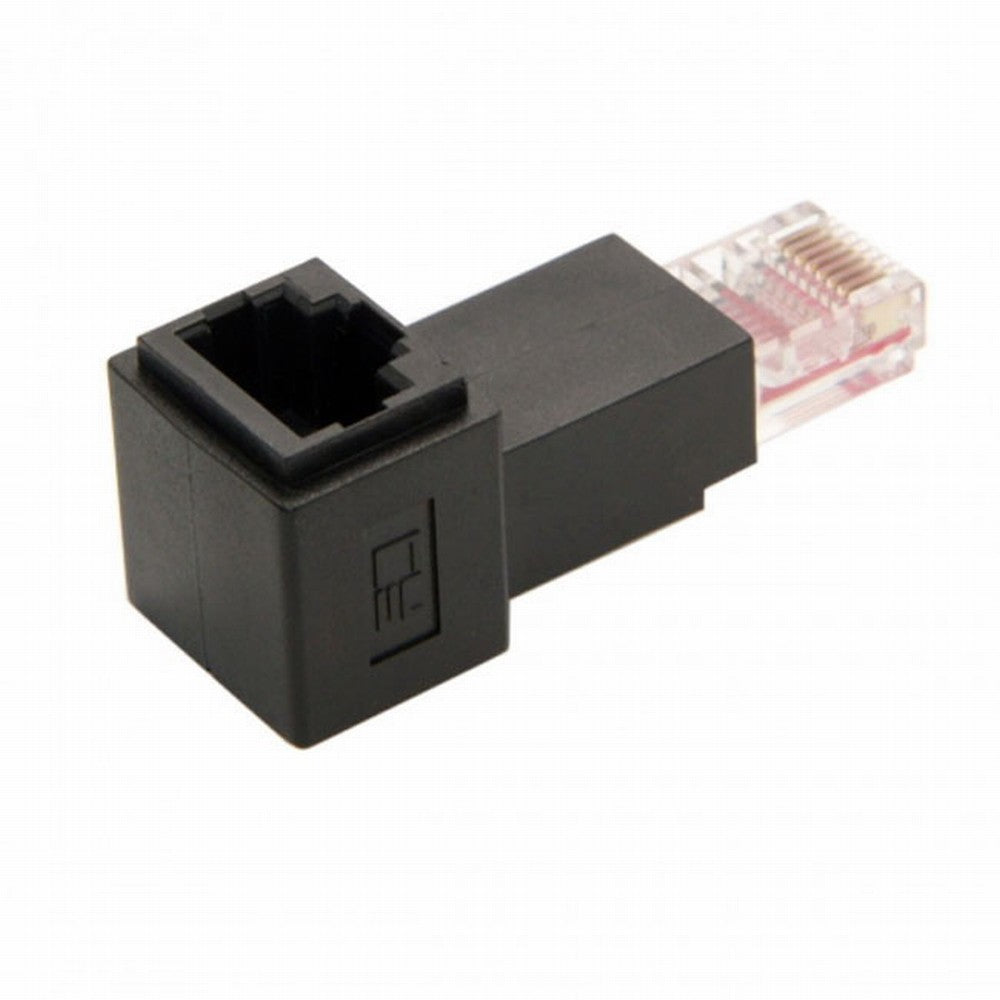 Up Angled 90 Degree 8P8C FTP STP UTP Cat 5e Male to Female Lan Ethernet Network Extension Adapter UT-010-UP