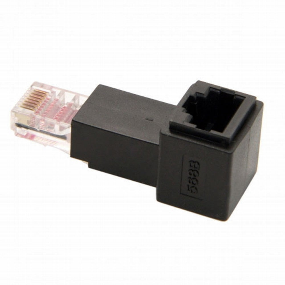 Up Angled 90 Degree 8P8C FTP STP UTP Cat 5e Male to Female Lan Ethernet Network Extension Adapter UT-010-UP