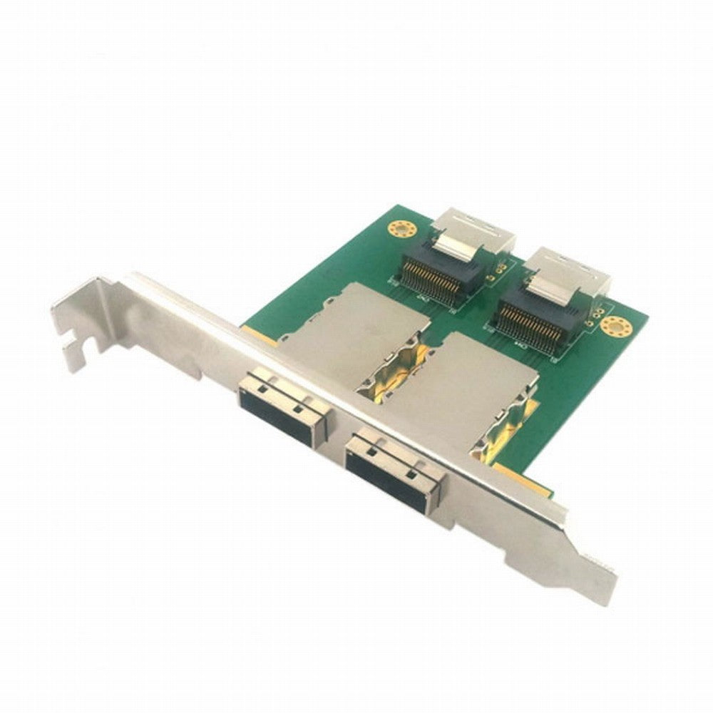 Dual Ports Mini SAS SFF-8088 To SAS 36Pin SFF-8087 PCBA Female Adapter With PCI Bracket SF-035