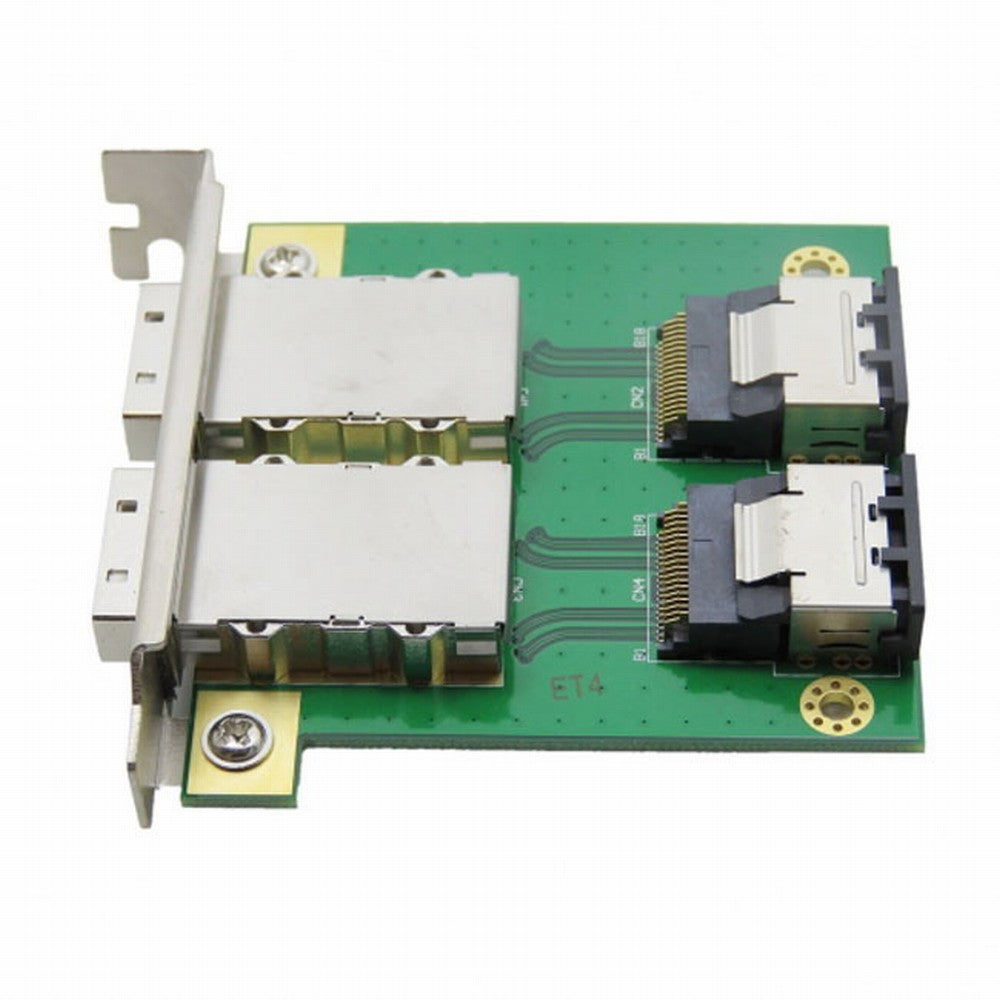 Dual Ports Mini SAS SFF-8088 To SAS 36Pin SFF-8087 PCBA Female Adapter With PCI Bracket SF-035