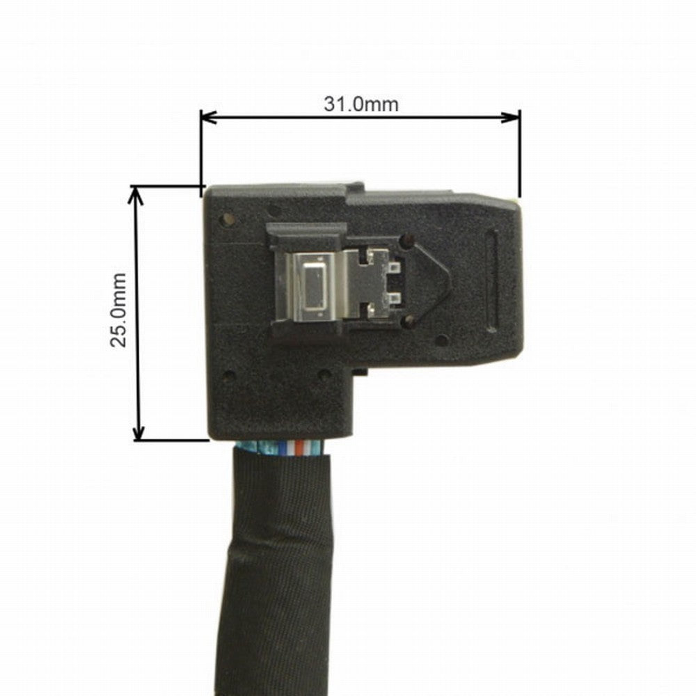 Ultra Slim Flat Left Angled 90 Degree Mini SAS 36pin SFF-8087 to 8087 Data Raid Cable 80cm SF-082-LE