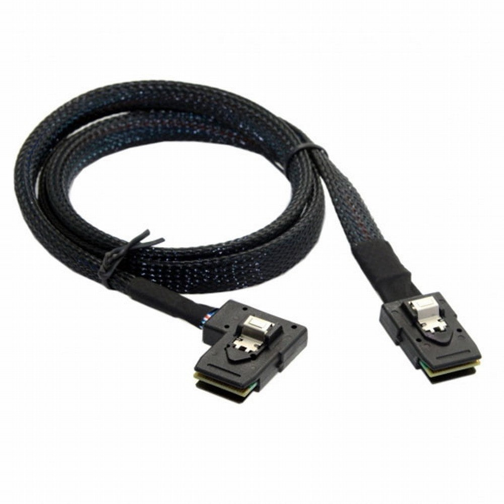 Ultra Slim Flat Left Angled 90 Degree Mini SAS 36pin SFF-8087 to 8087 Data Raid Cable 80cm SF-082-LE