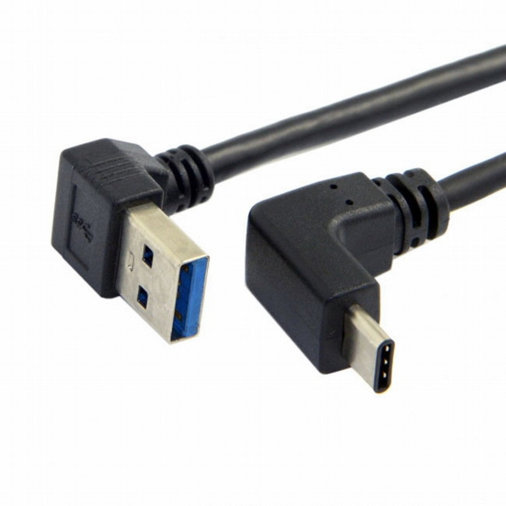USB 3.1 USB-C Up Down Angled to 90 Degree Down Angled A Male Data Cable for Tablet Phone UC-098-DN
