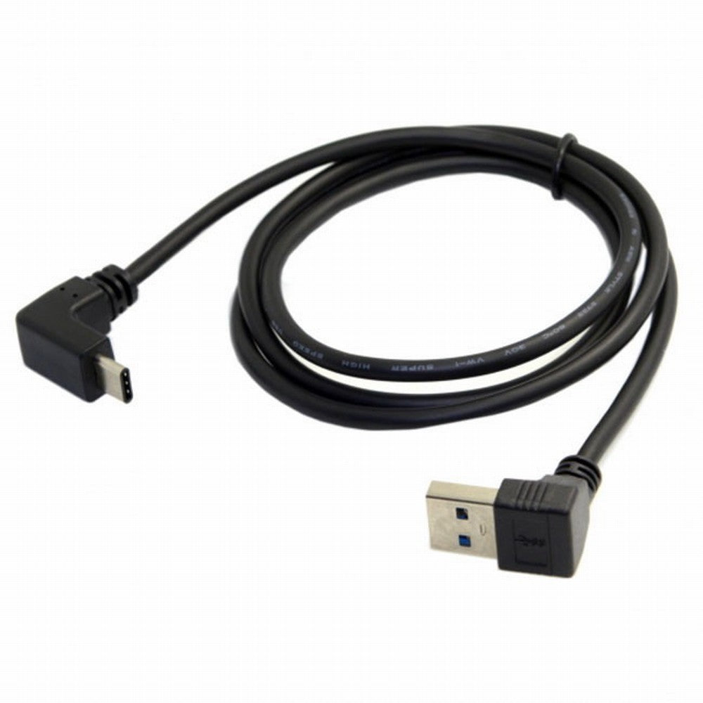USB 3.1 USB-C Up Down Angled to 90 Degree Down Angled A Male Data Cable for Tablet Phone UC-098-DN
