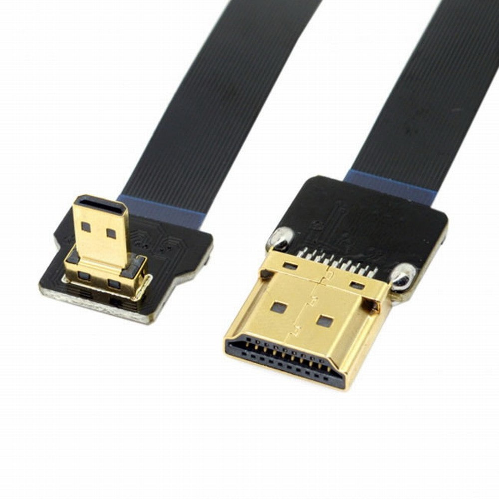 CYFPV 90 Degree Down Angled FPV Micro HDMI Male to HDMI Male FPC Flat Cable 50cm for FPV HDTV Multicopter Aerial Photography CC-HD-194-DN