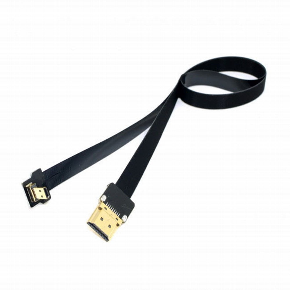 CYFPV 90 Degree Down Angled FPV Micro HDMI Male to HDMI Male FPC Flat Cable 50cm for FPV HDTV Multicopter Aerial Photography CC-HD-194-DN