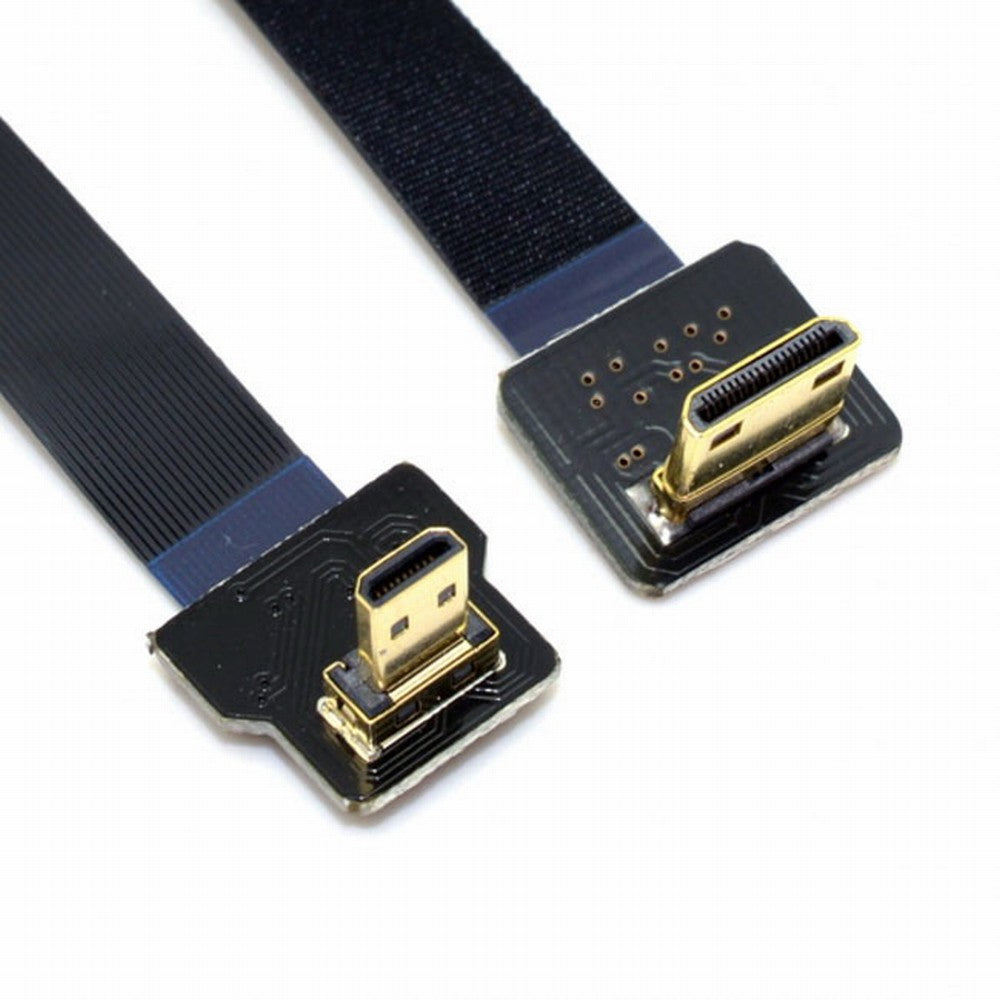 CYFPV 90 Degree Down Angled FPV Micro HDMI Male to Mini HDMI FPC Flat Cable 50cm for FPV HDTV Multicopter Aerial Photography CC-HD-199-DN