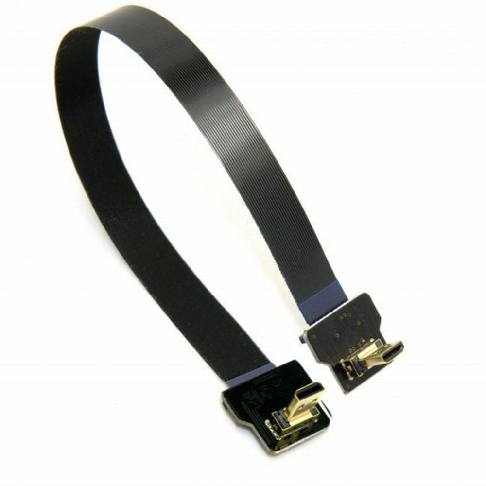 CYFPV 90 Degree Down Angled FPV Micro HDMI Male to Up Angled Micro HDMI FPC Flat Cable for FPV HDTV Multicopter Aerial Photography CC-HD-205-BK