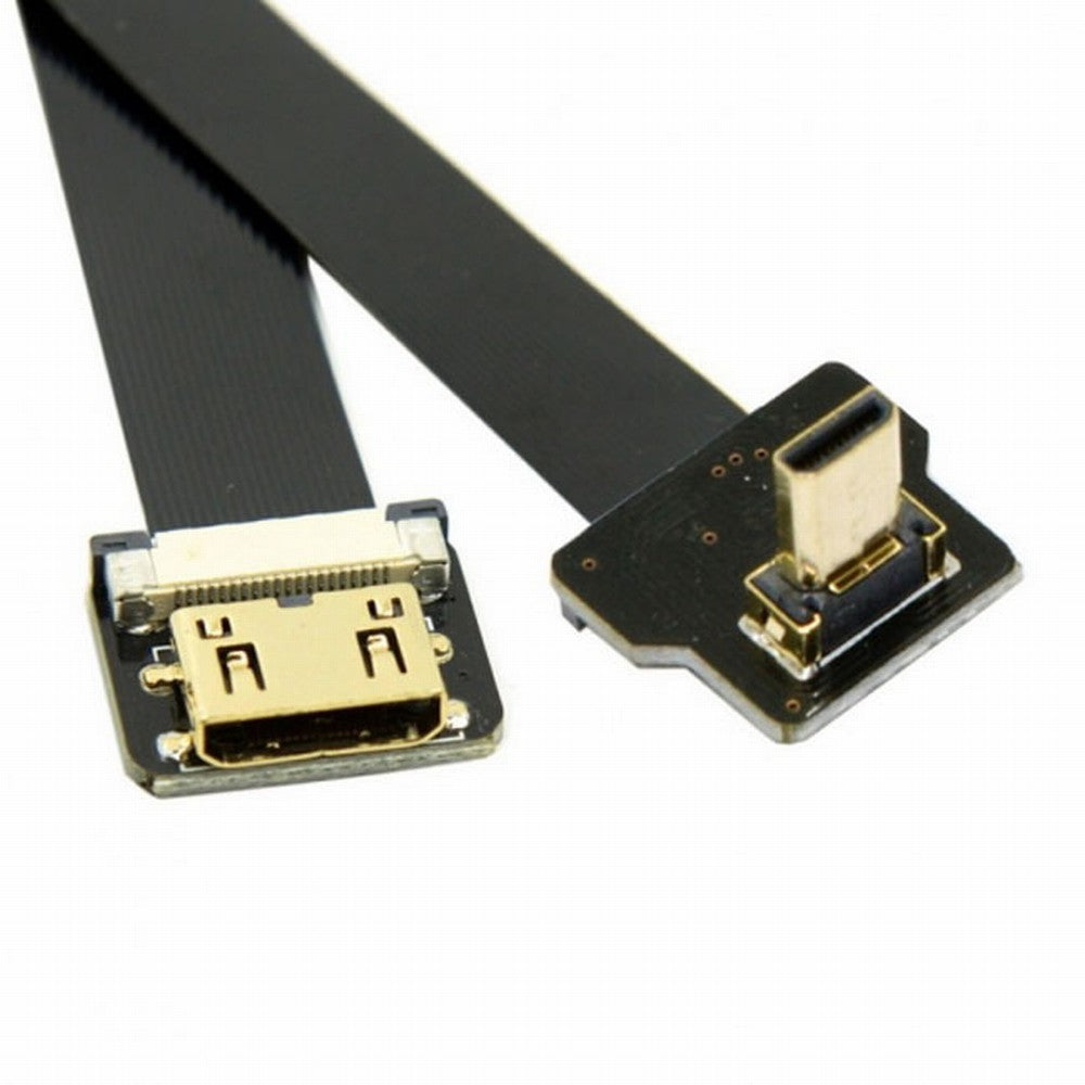 CYFPV Up Angled 90 Degree FPV Micro HDMI Male to Mini HDMI Female FPC Flat Cable 10cm for FPV HDTV Multicopter Aerial Photography CC-HD-204-UP