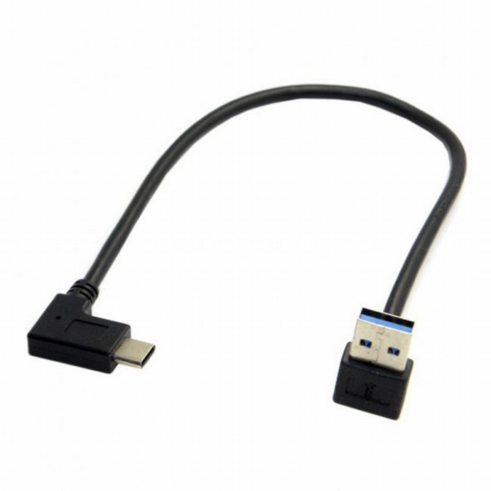 Reversible USB 3.1 USB-C Angled to 90 Degree Up Angled A Male Data Cable for Laptop Tablet Phone UC-089-UP