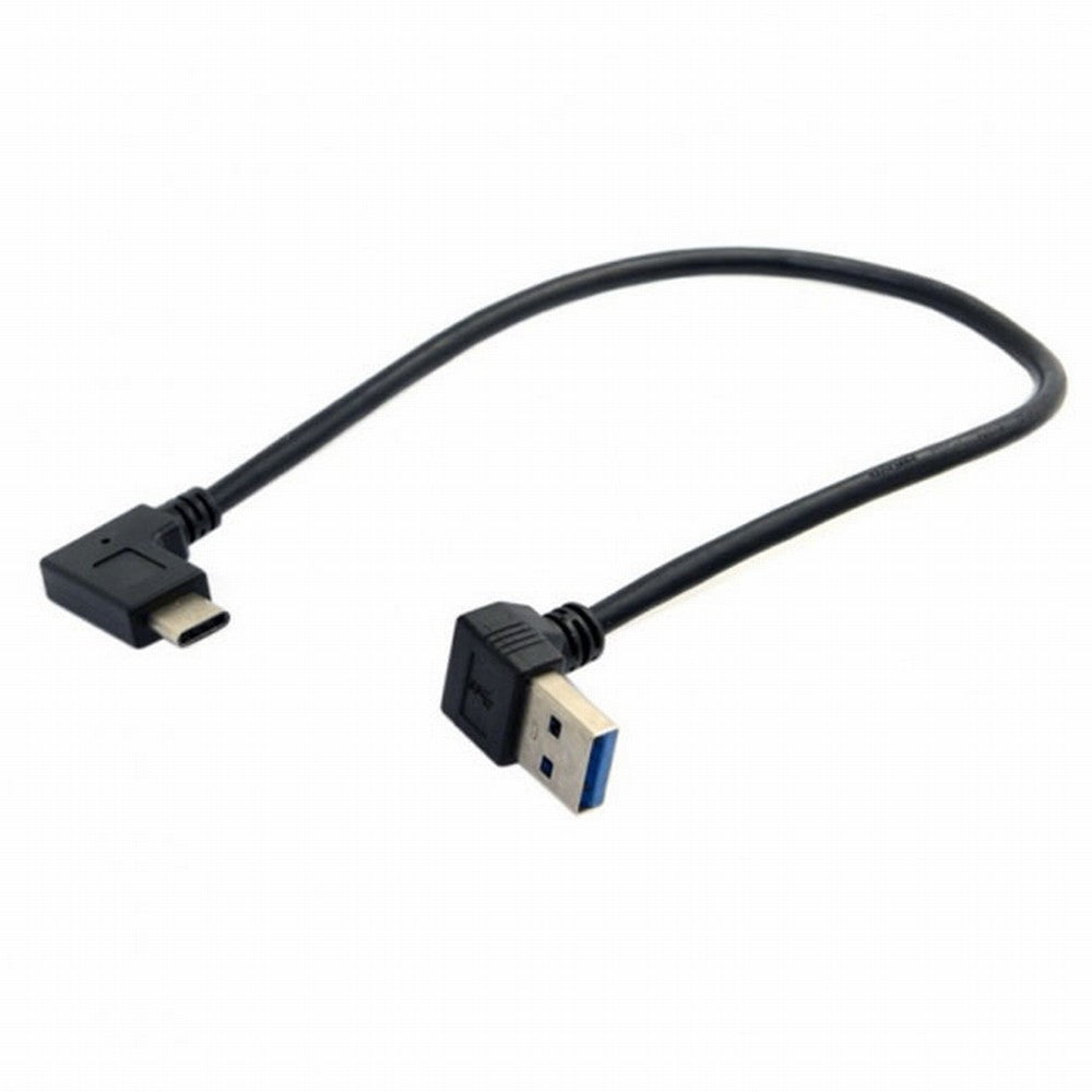 Reversible USB 3.1 USB-C Angled to 90 Degree Down Angled A Male Data Cable for Laptop Tablet Mobile Phone UC-089-DN